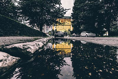 rain on the street